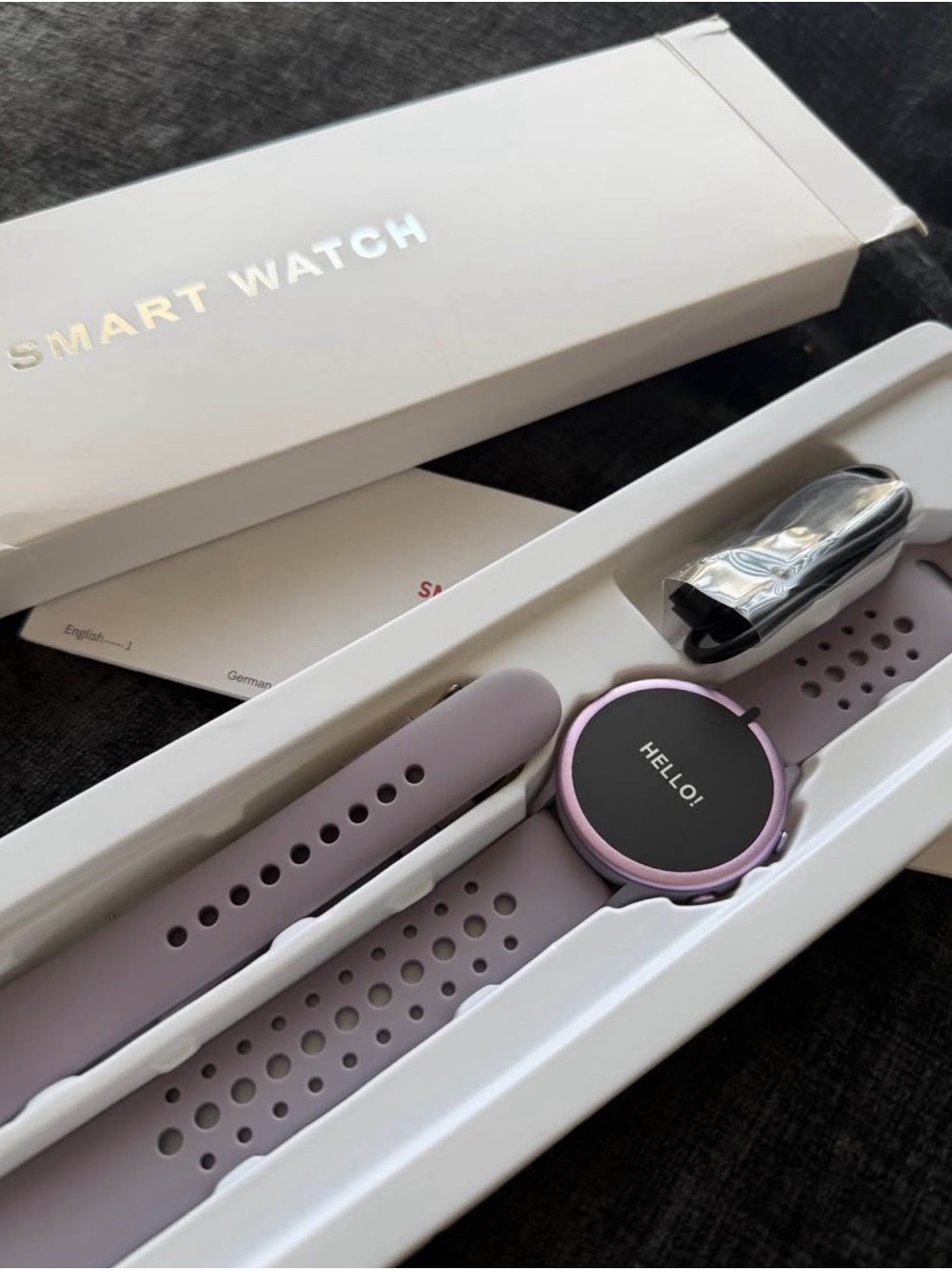 & Other Stories Lavender-Pink Smartwatch with Perforated Silicone Band